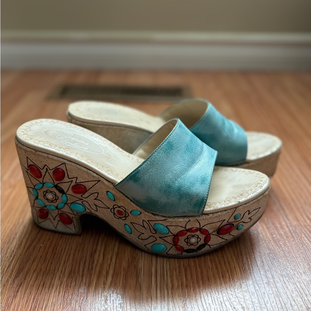 Bruno Magli Couture Wedge Sandals - Picture 2 of 7